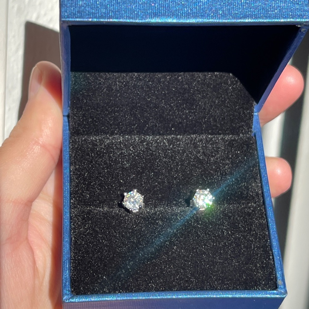 .5 Carat Moissanite Stud Earrings Sterling silver certificate appraised - Picture 9 of 9